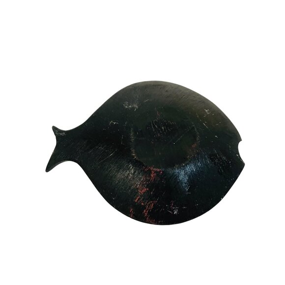 Handcrafted Black Yellow Fish-Shaped Trinket Dish Walter Bosse Herta Baller. Bal - Picture 2 of 6